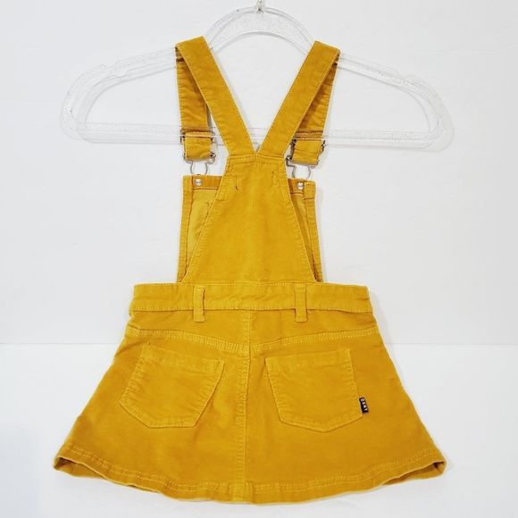 DKNY Toddler girl size 6x mustard overall dress - Picture 3 of 9